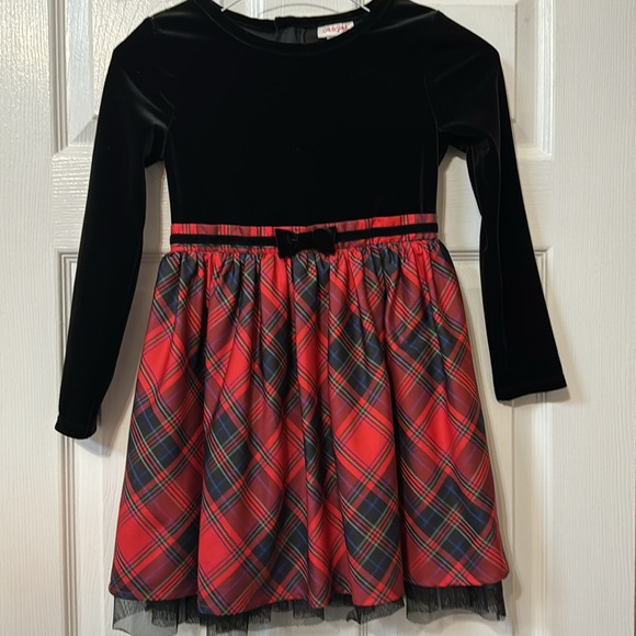 Cat & Jack Black Velvet top and Red Plaid Holiday Dress size S (6/6X). Gorgeous - Picture 4 of 8